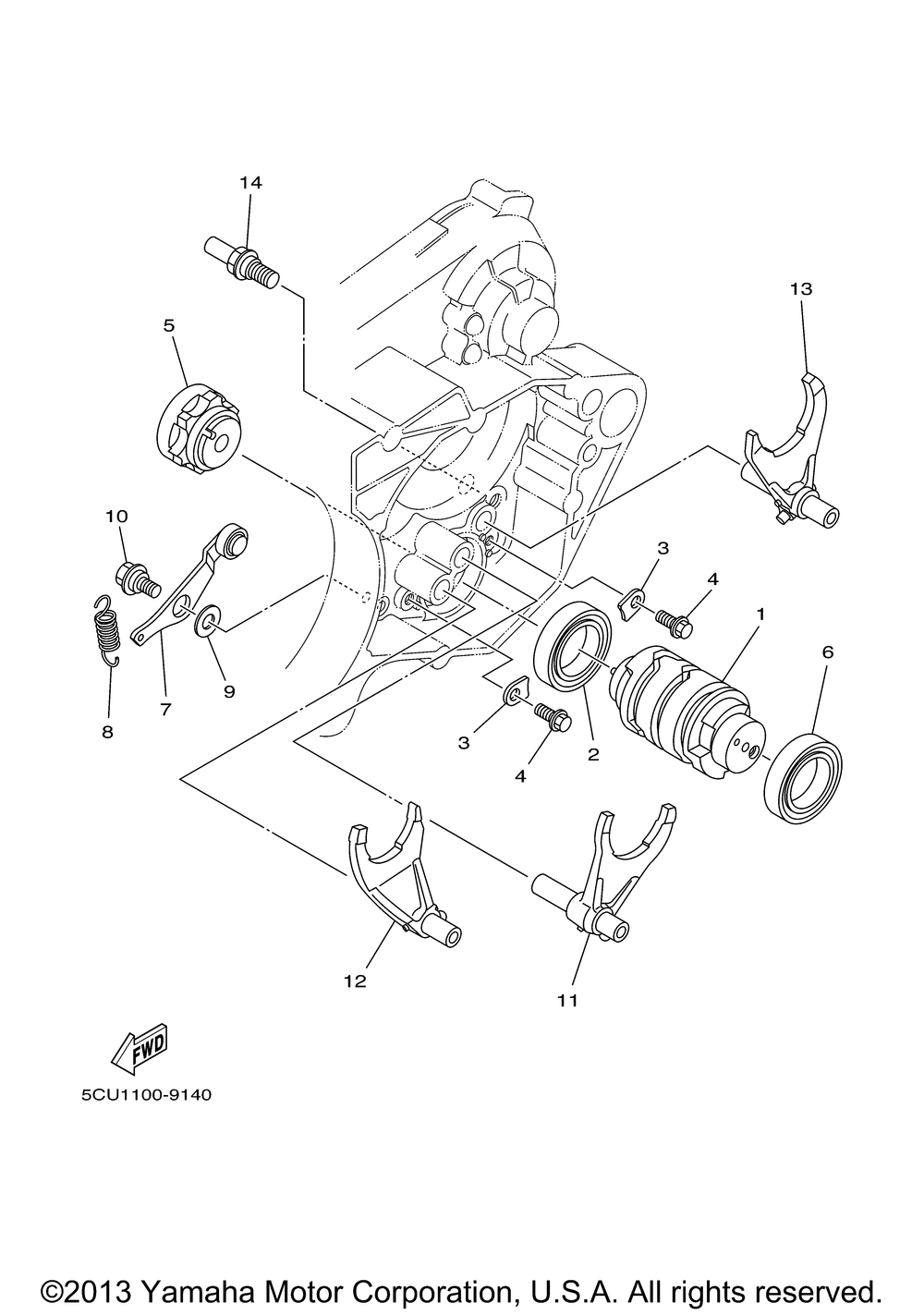 Shift cam fork