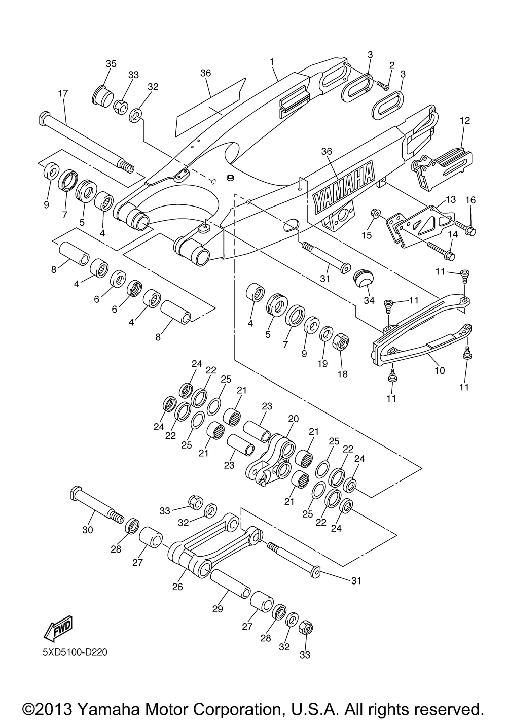 Rear arm