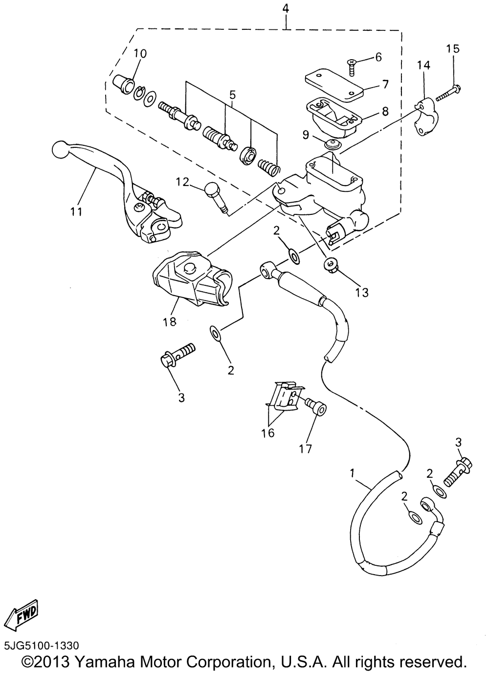 Front master cylinder