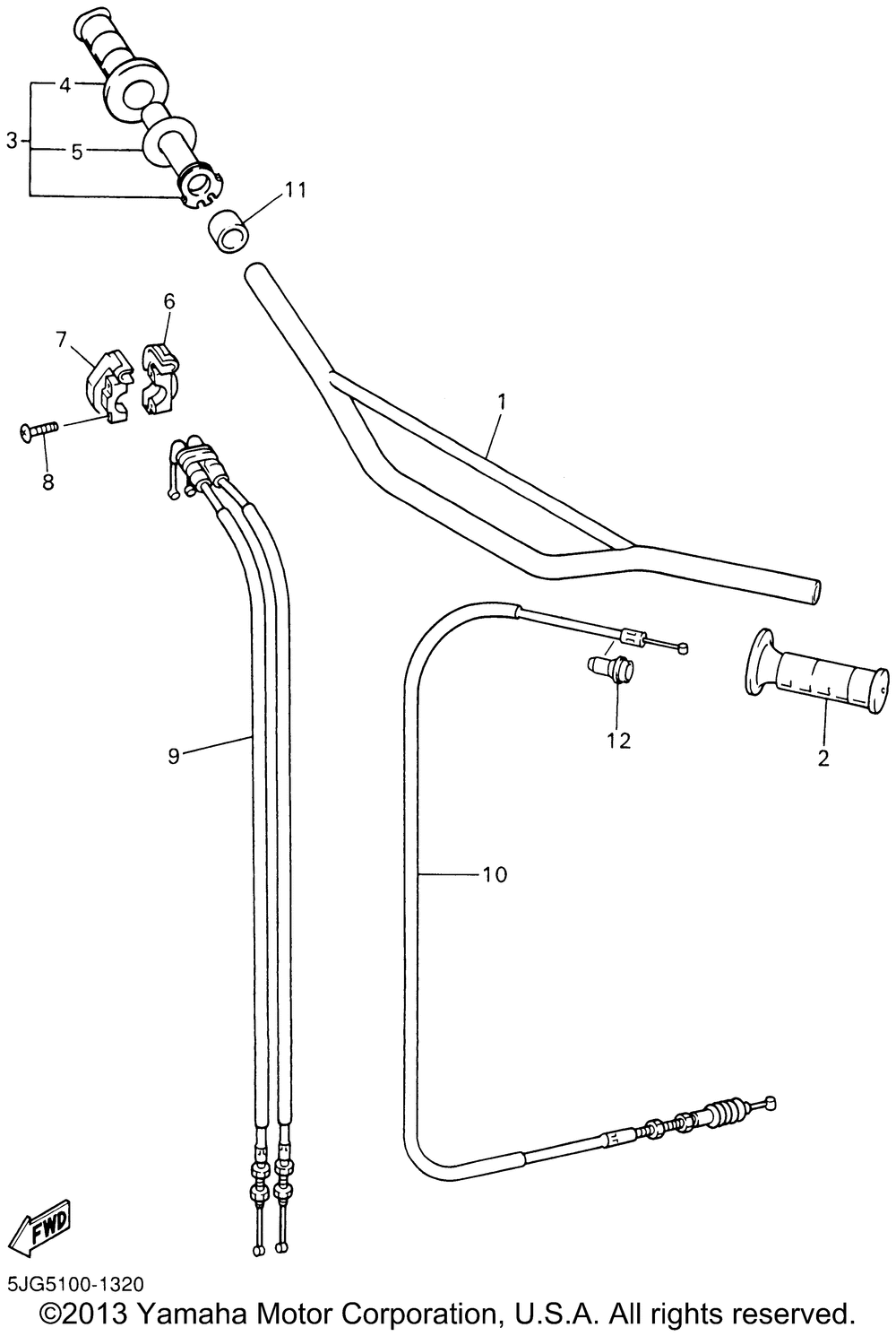 Steering handle cable