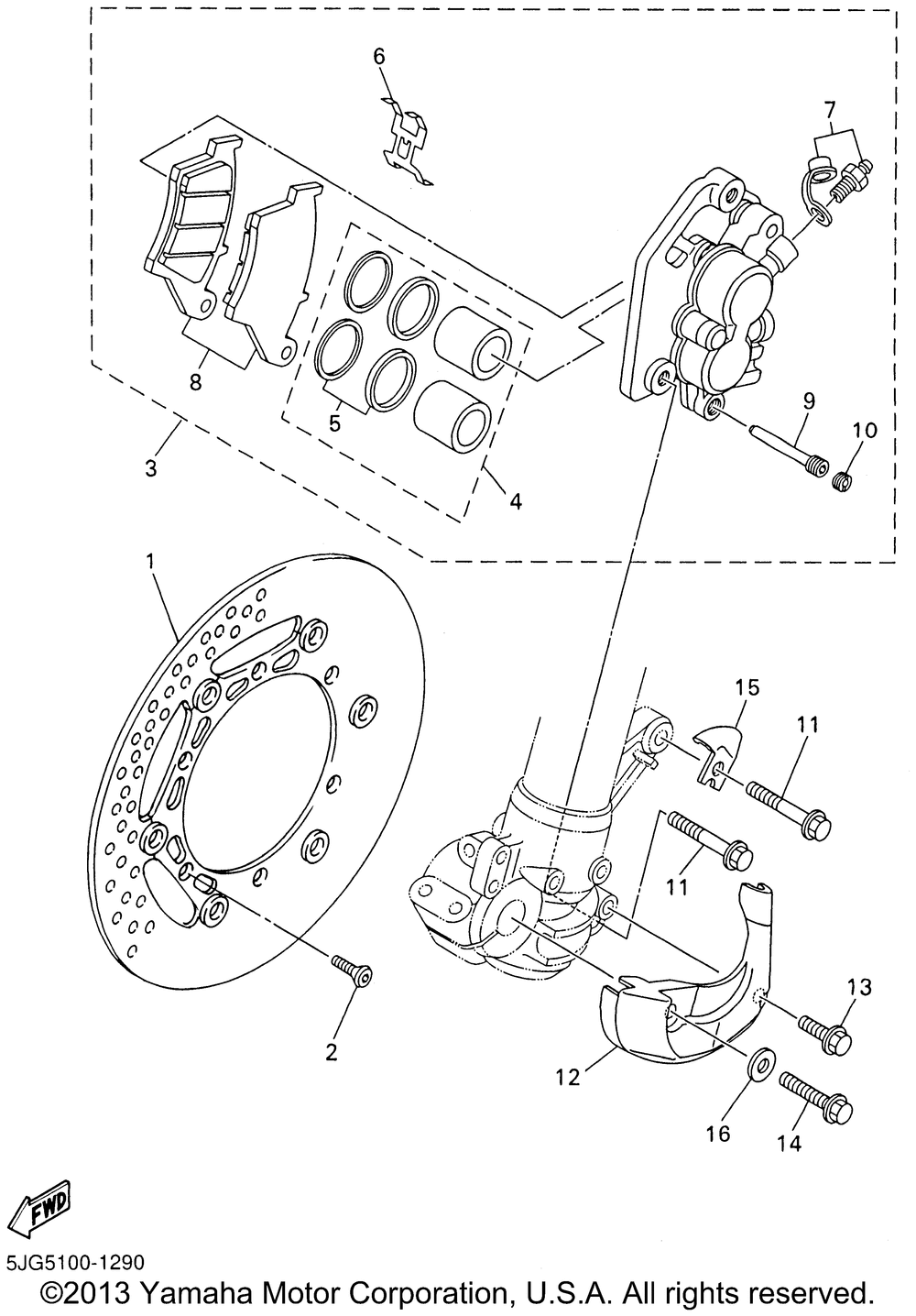 Front brake caliper