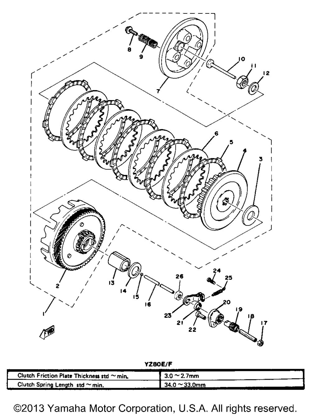 Clutch yz80e f